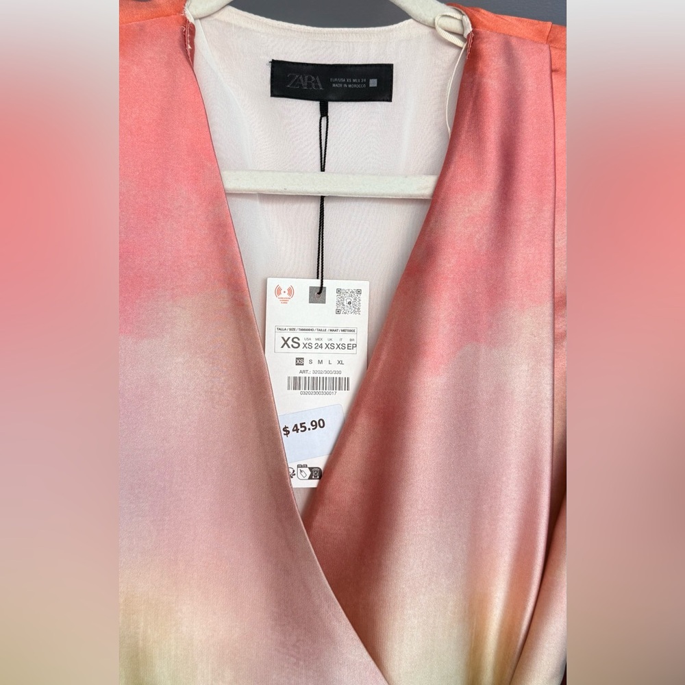 Zara Elegant Pink and Cream Sleeveless Dress - Picture 6 of 7